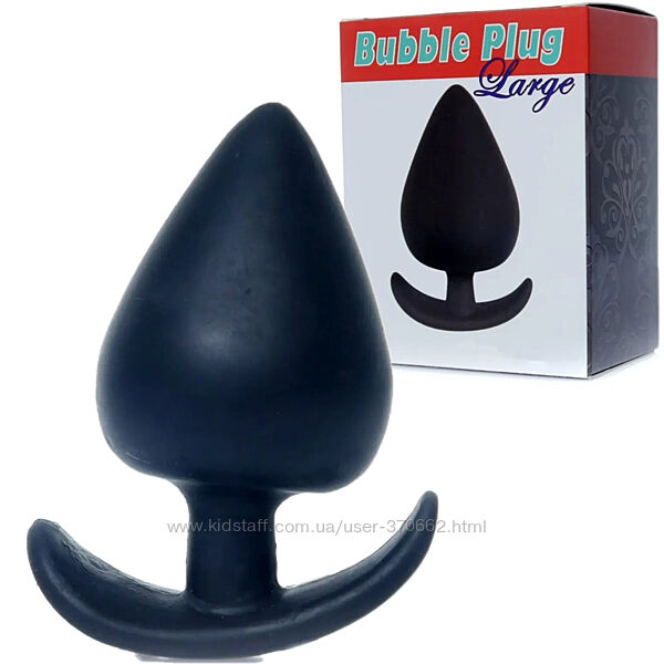 Чорний анальний плаг Bubble Plug Large від Boss Series довжина 9.5 см, діам