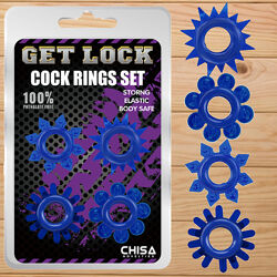 Набір з 4 ерекційних кілець GK Power Cock Rings Set Blue від CHISA
