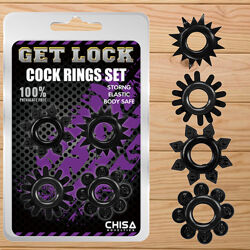 Набір з 4 ерекційних кілець GK Power Cock Rings Set Black від CHISA