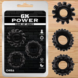 Набір з 3 ерекційних кілець GK Power Gear Up Rings Black від CHISA