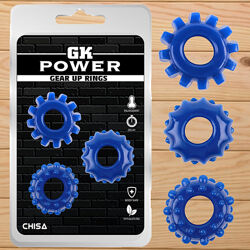 Набір з 3 ерекційних кілець GK Power Gear Up Rings Blue від CHISA
