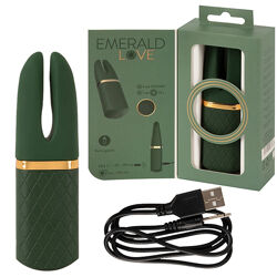 Вібратор кліторальний зелений Emerald Love Luxurious Split Tip Vibrator