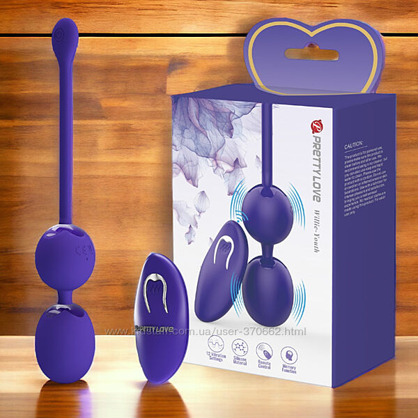 Вагінальні кульки з вібрацією і пультом Pretty Love Willie Youth Baile
