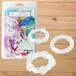 Набір із 3 прозорих ерекційних кілець c-ring set cristal від Boss
