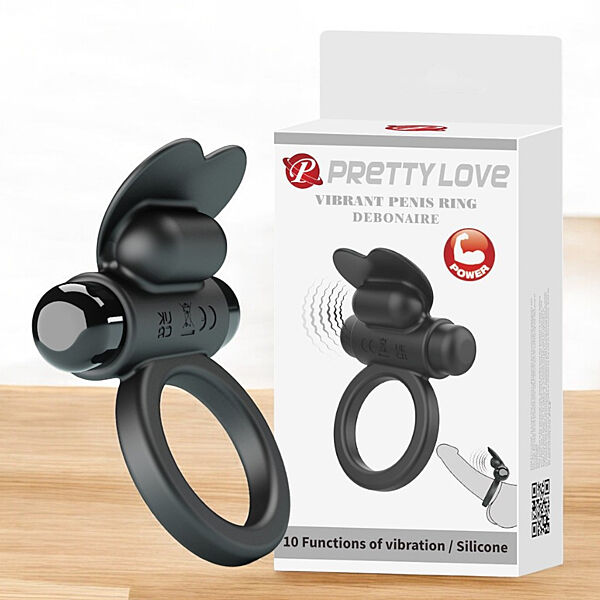 Віброкільце для члена чорне Pretty Love Vibrant penis ring debonaire Baile
