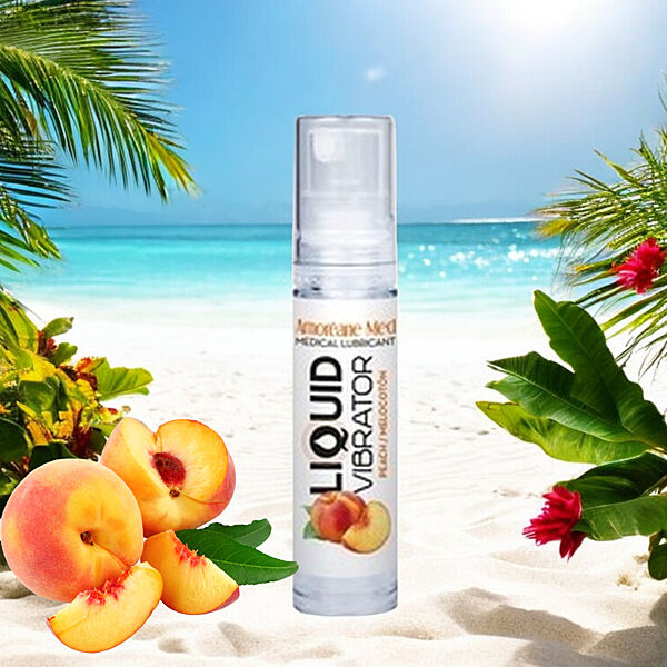 Лубрикант з ефектом вібрації персик Liquid vibrator Peach Amoreane Med 