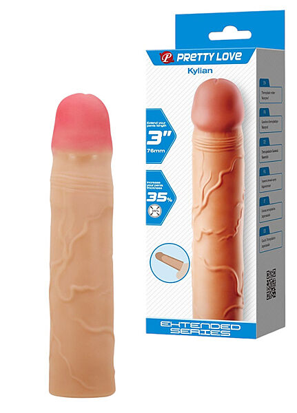 Подовжуюча насадка презерватив 7.6 см Pretty Love Kylian LyBaile