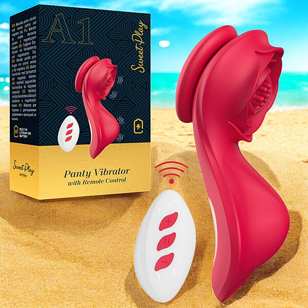 Кліторальний вібростимулятор з пультом та кріпленням до трусиків Sweet Play