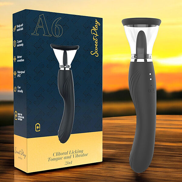 Вібратор класичний 2 в 1 куні та всмоктування Sweet Play A6 Erospace