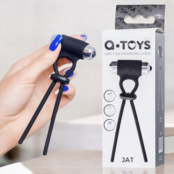 Ерекційна петля з вібрацією з чорного силікону A-Toys Lasso Jat Toyfa