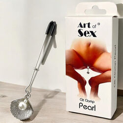 Затискач для клітора з прикрасою Clit Clamp Silver Pearl Art of Sex