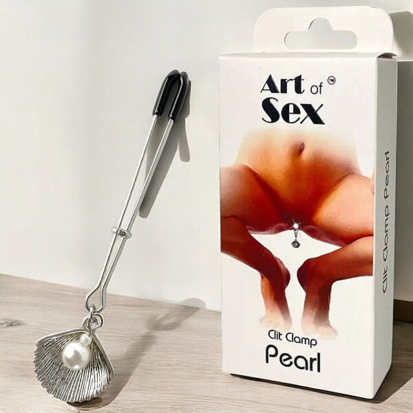 Затискач для клітора з прикрасою Clit Clamp Silver Pearl Art of Sex