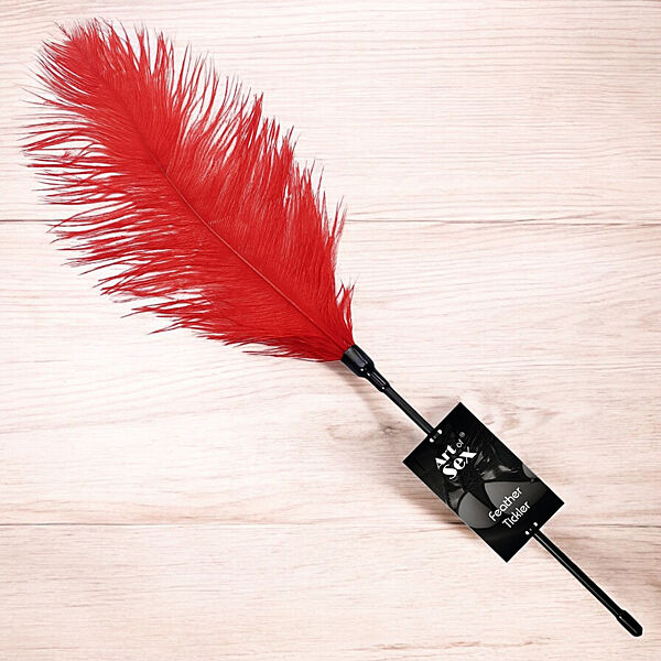 Лоскоталка з червоним страусиним пером Feather Tickler Art of Sex