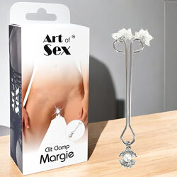 Затискач для клітора з прикрасою та перлиною Margie clit clamp Art of Sex