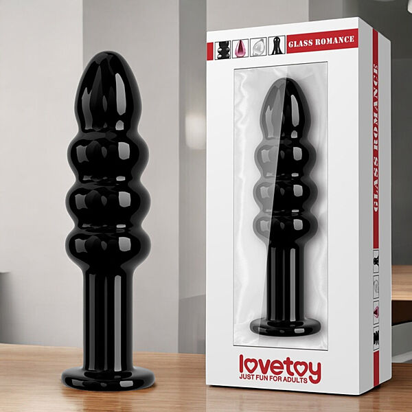 Фалоімітатор скляний чорний Glass Romance 5.5 дюйма для стимуляції
