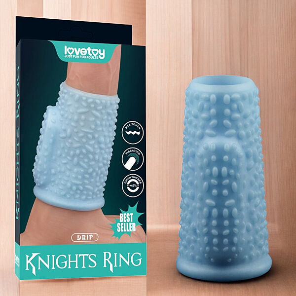 Насадка на пеніс Vibrating Drip Knights Ring Blue вібруюче ерекційне кільце