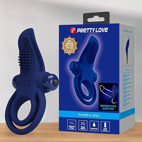 Кільце ерекційне вібруюче Pretty Love Powerful Ring Blue 