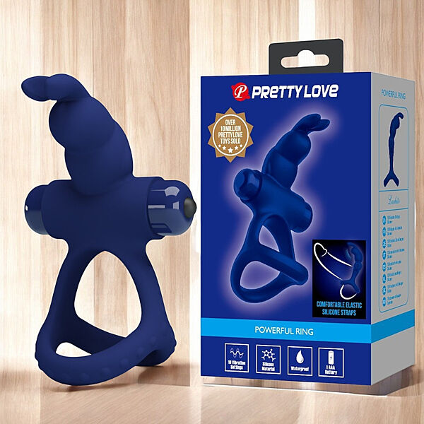 Ерекційне віброкільце силіконове з кліторальним стимулятором Pretty Love