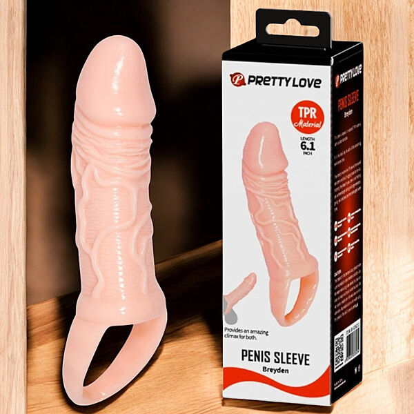 Насадка-презерватив з кільцем для мошонки Pretty Love Penis Sleeve Breyden