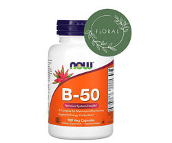 Now Foods, В-50, Комплекс витаминов группы В, b, 50 мг, 100 капсул