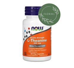 Now Foods, L-теанин, Теанин Изонитол 200 мг, 60 растительных капсул