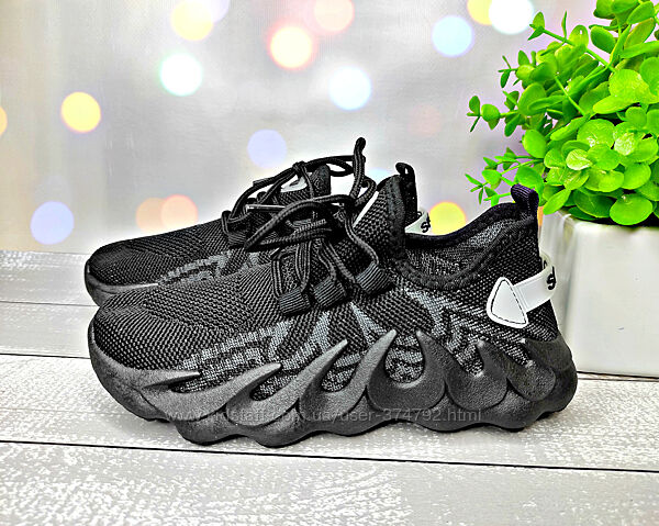 Текстильные кроссовки, изи р-р 32-20.7 см черные