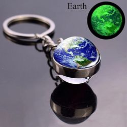 Брелок Земля 3D глобус Луна светящийся планета космос брелоки на рюкзак 