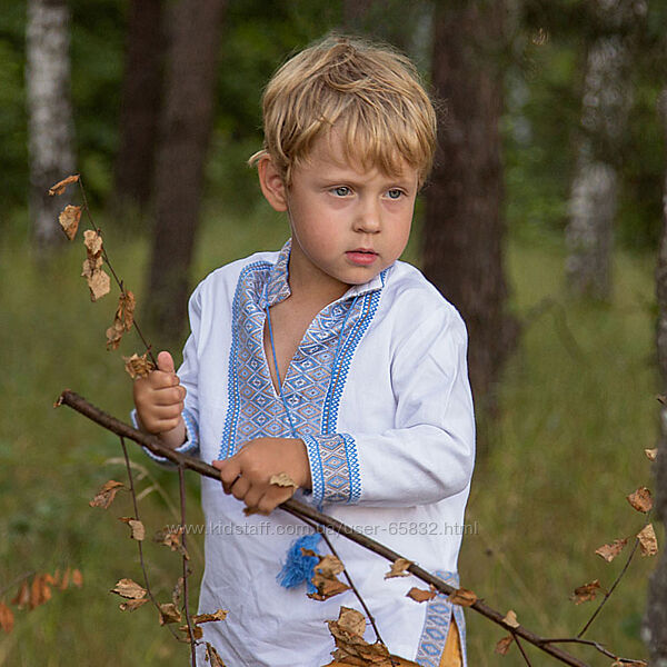 Вишиванка льон на хлопчика 4-6 років, зріст 104-110