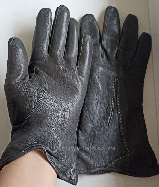 Перчатки в очень хорошем состоянии, р. 7  34. Натуральная кожа утеплитель
