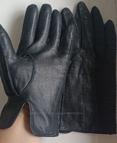 Рукавички демісезонні в дуже хорошому стані, р. 7 1/2, шкіра