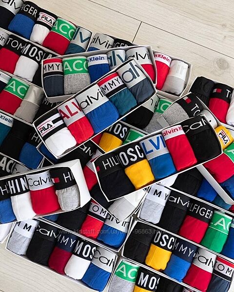 Комплект асорті боксерки calvin klein tommy hilfiger lacoste fila