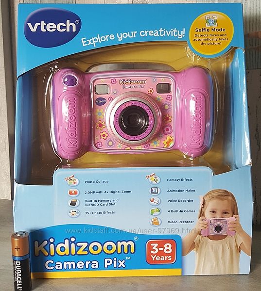 Детский фотоаппарат с видео записью Kidizoom Camera Pix Pink