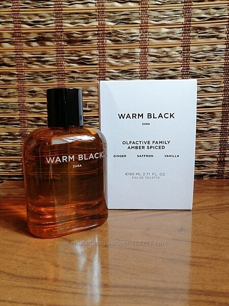 Парфюмированная вода Zara Warm Black  для мужчин, 80 ml оригинал