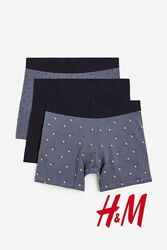Набір бавовняні подовжені боксери H&M mid trunks р. L, XL