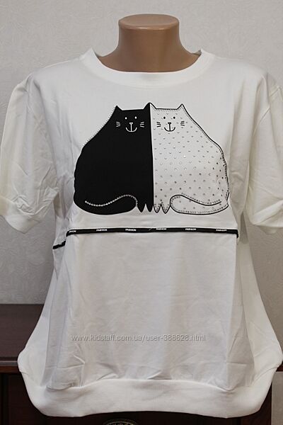 Модная футболка два котика. польша.