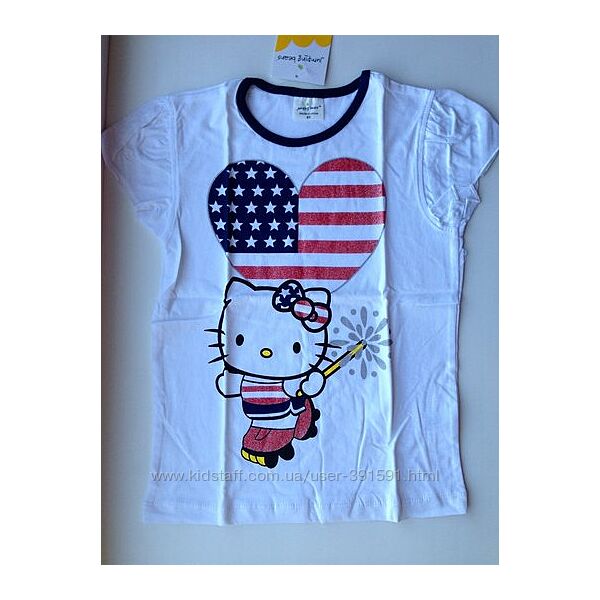 Качественная футболка Hello Kitty туника, плотный хлопок 4-6лет р. 5Т