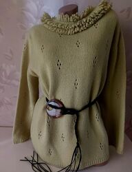 Женский шерстяной свитер, самовязка