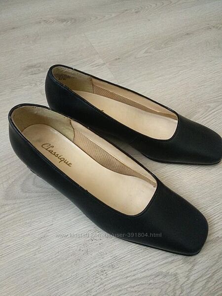 Кожаные женские черные , классические, туфли classique 