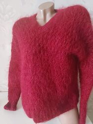 Мохеровый джемпер , самовязка, размер 48