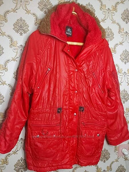 Куртка вінтажна, Японія, жіноча червона з капюшоном, розмір 48