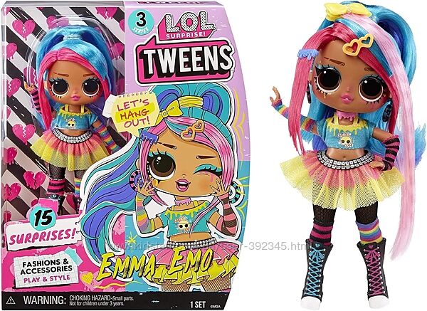 L. O. L. Surprise Tweens Series 3 Emma Emo Fashion Doll with 15 Surprises In