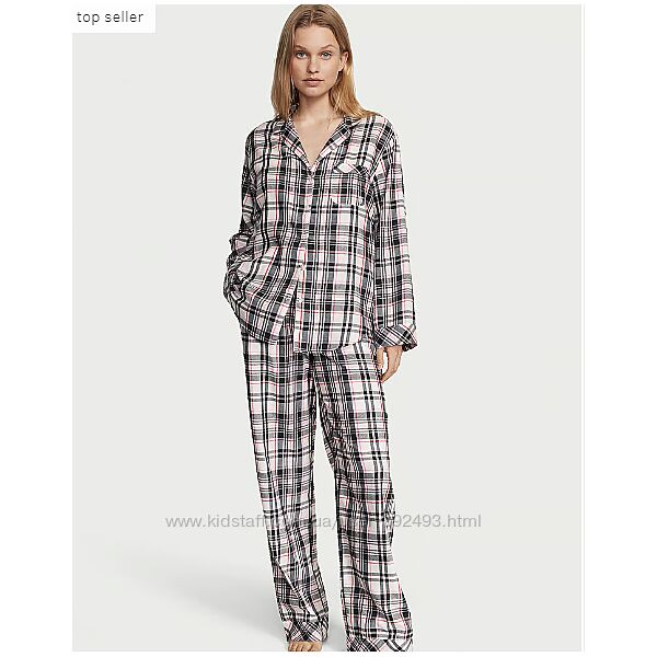 Піжама жіноча victoria&acutes secret flannel long pajama set