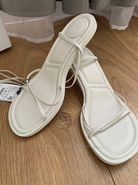 zara босоножки сандалии белые кожаные размер 38