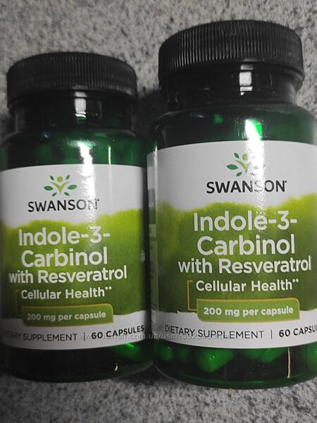 Swanson Индол-3-карбинол с ресвератролом, 200 мг, 60 капсул