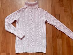 Бледно-розовый свитер-водолазка Croft&Barrow 100 хлопок размер S