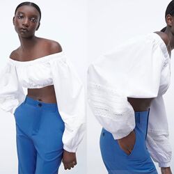 Топ з рукавами обємного крою zara
