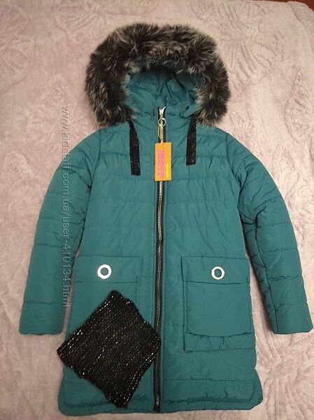 Зимова куртка для дівчинки, р-р 140 см.