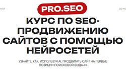 PRO. SEO Курс по SEO-продвижению сайтов с помощью нейросетей 2024
