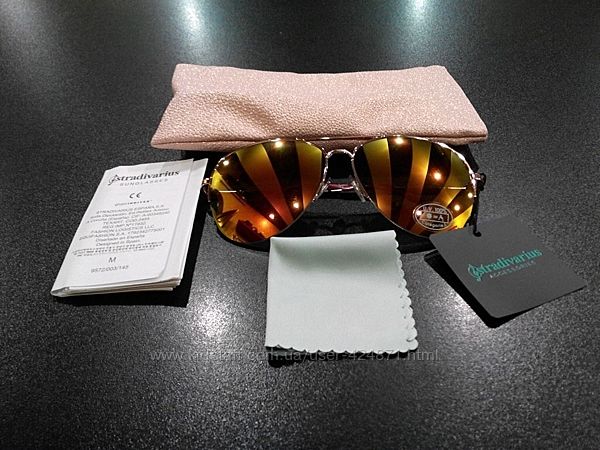 Жіночі сонцезахисні окуляри-авіатори, краплі stradivarius оригінал
