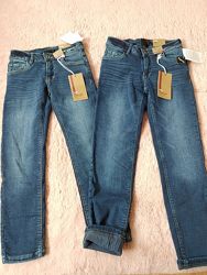 Утепленные джинсы на трикотаже для девочки 134см из Германии, Такко